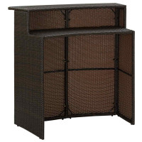 Produktbild för Barbord för trädgård brun 120x55x110 cm konstrotting