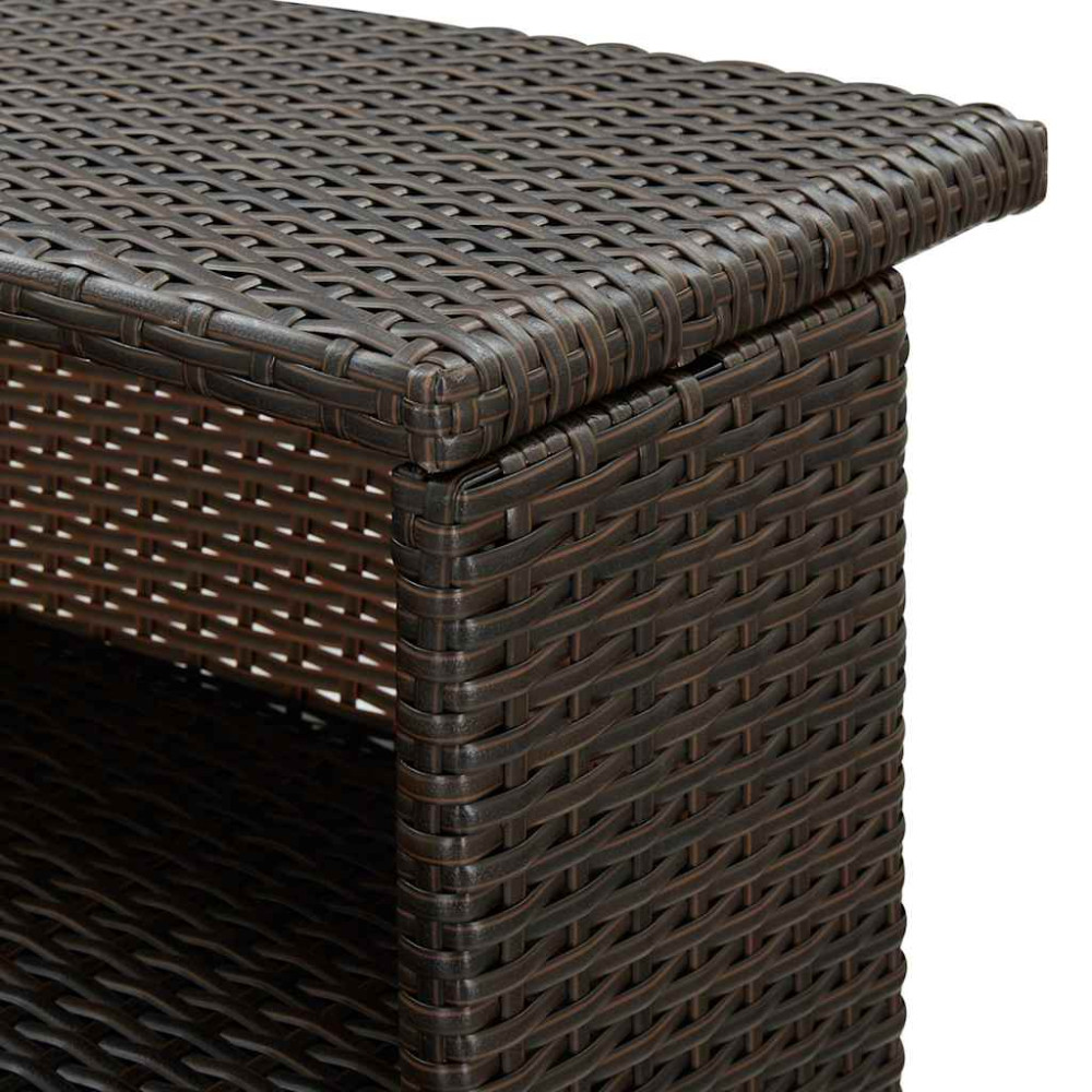 Produktbild för Barbord för trädgård brun 120x55x110 cm konstrotting