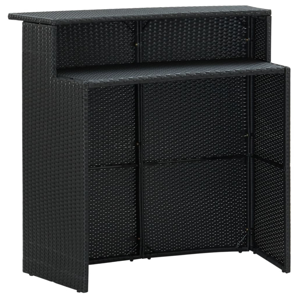 Produktbild för Barbord för trädgård svart 120x55x110 cm konstrotting