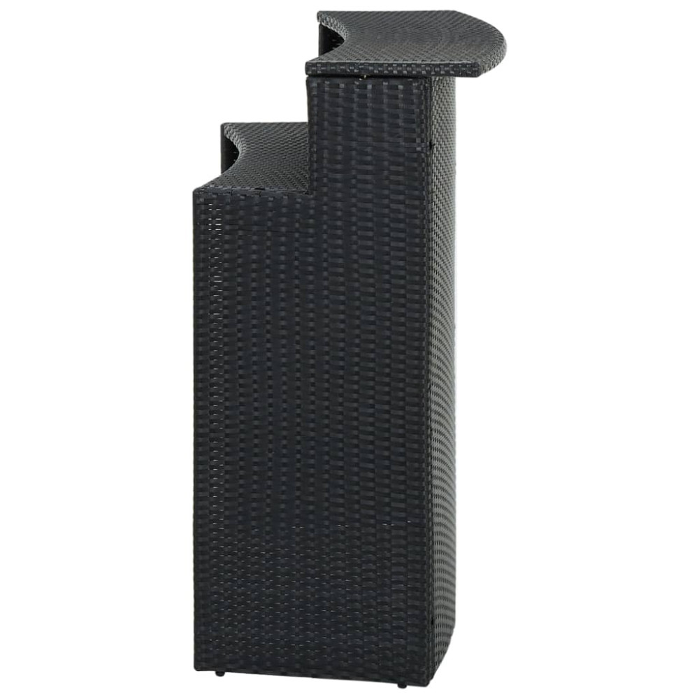 Produktbild för Barbord för trädgård svart 120x55x110 cm konstrotting