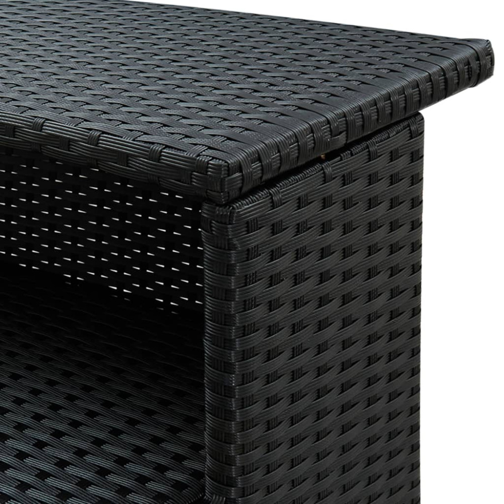 Produktbild för Barbord för trädgård svart 120x55x110 cm konstrotting