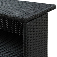 Produktbild för Barbord för trädgård svart 120x55x110 cm konstrotting