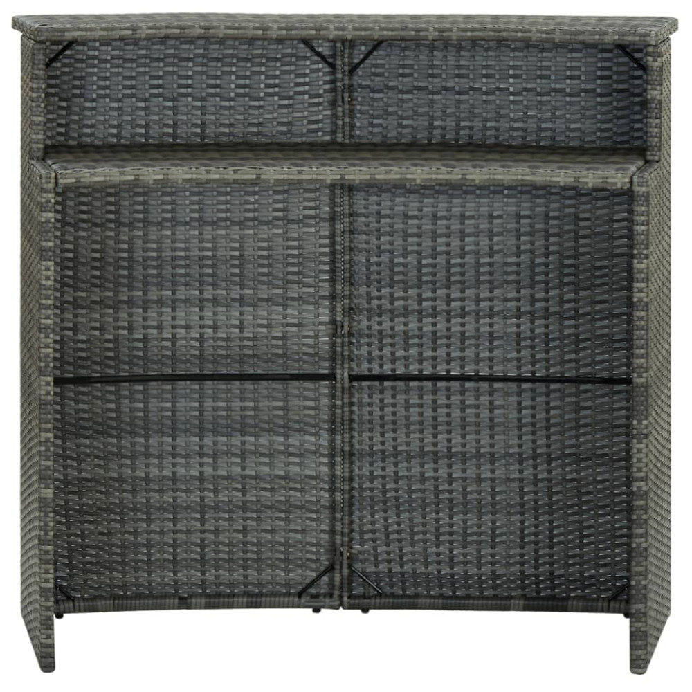 Produktbild för Barbord för trädgård grå 120x55x110 cm konstrotting
