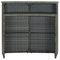Produktbild för Barbord för trädgård grå 120x55x110 cm konstrotting