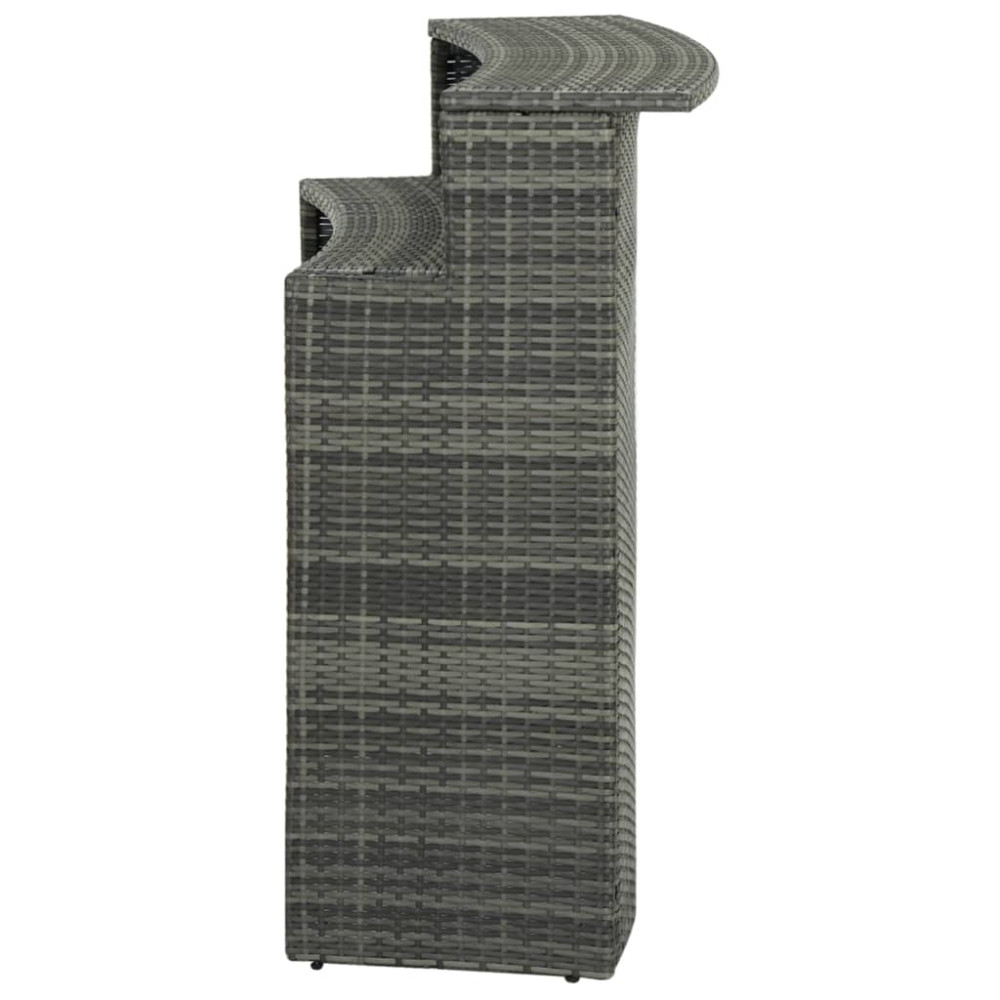 Produktbild för Barbord för trädgård grå 120x55x110 cm konstrotting