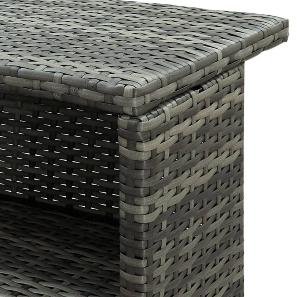 Produktbild för Barbord för trädgård grå 120x55x110 cm konstrotting