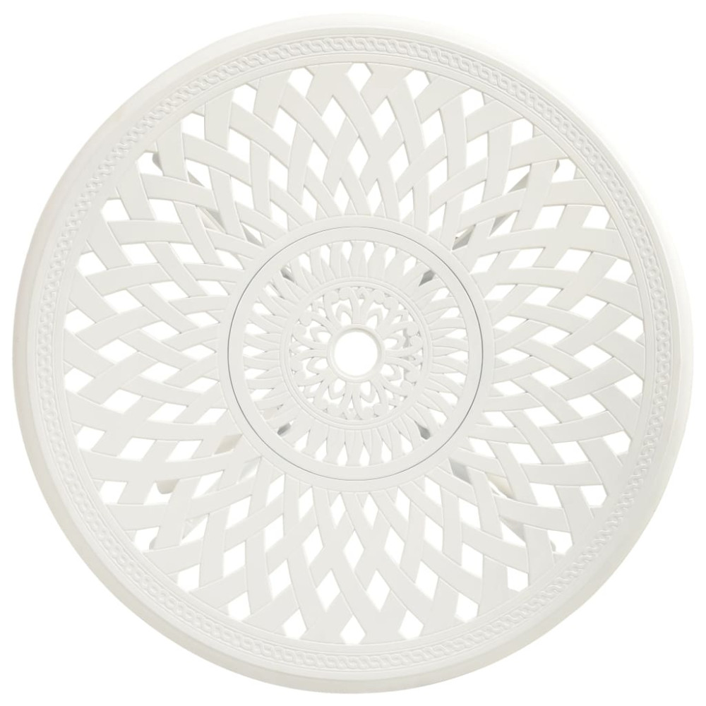 Produktbild för Trädgårdsbord vit 78x78x72 cm gjuten aluminium