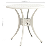 Produktbild för Trädgårdsbord vit 78x78x72 cm gjuten aluminium