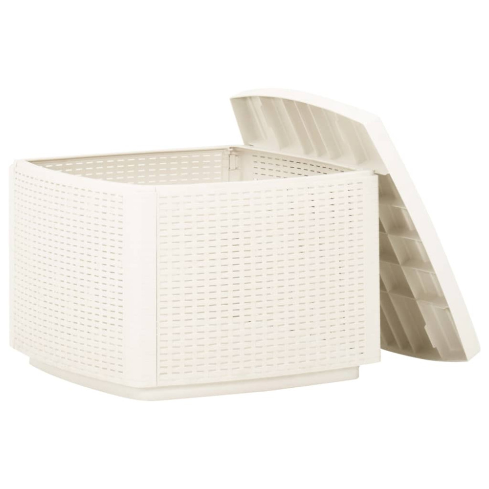 Produktbild för Trädgårdsbord vit 53x53x40 cm plast