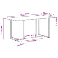 Produktbild för Matbord 160 cm grovt mangoträ