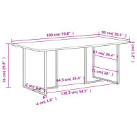 Produktbild för Matbord 180 cm grovt mangoträ