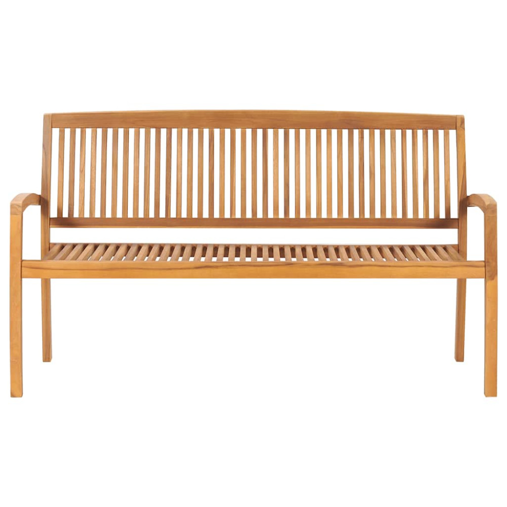 Produktbild för Stapelbar trädgårdsbänk med dyna 159 cm massiv teak