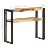 Produktbild för Avlastningsbord 90x30x75 cm grovt mangoträ