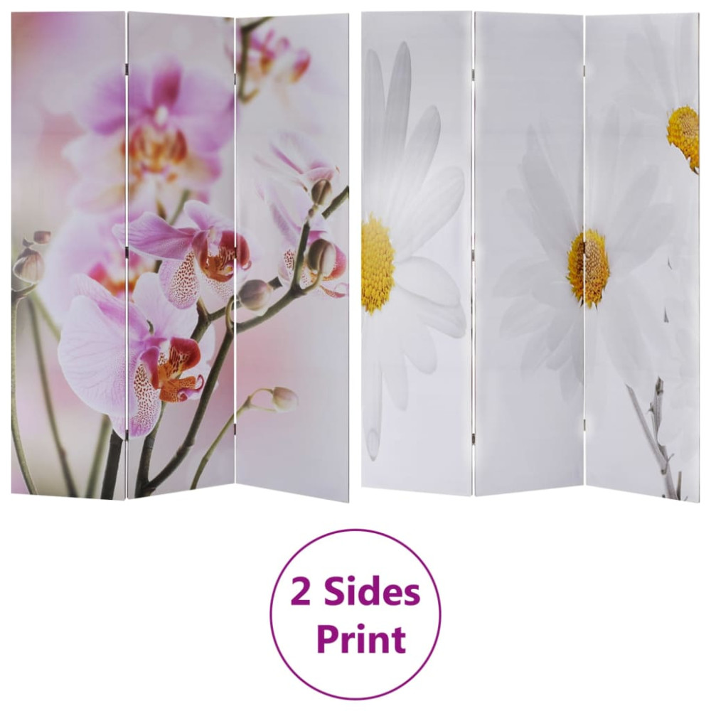 Produktbild för Vikbar rumsavdelare 120x170 cm blomma