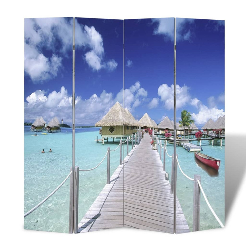 Produktbild för Vikbar rumsavdelare 160x170 cm strand