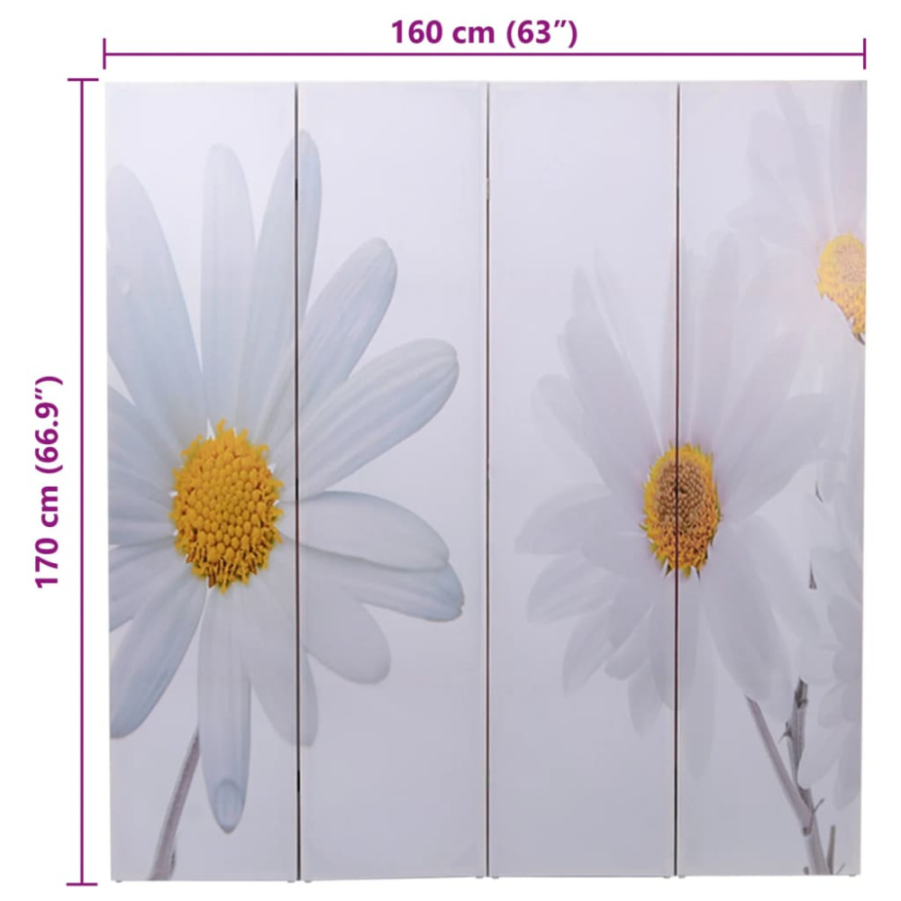 Produktbild för Vikbar rumsavdelare 160x170 cm blomma