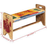 Produktbild för Bänk massivt återvunnet trä 100x30x50 cm