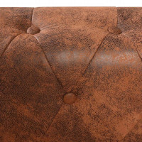 Produktbild för 6-sitsig Chesterfield hörnsoffa konstläder brun