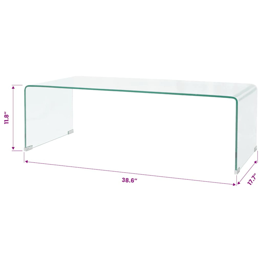 Produktbild för Soffbord i härdat glas 98x45x30 cm