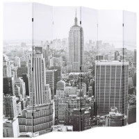 Produktbild för Hopfällbar rumsavdelare New York i dagtid 228x170 cm svart/vit