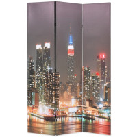 Miniatyr av produktbild för Vikbar rumsavdelare New York i nattetid 120x170 cm