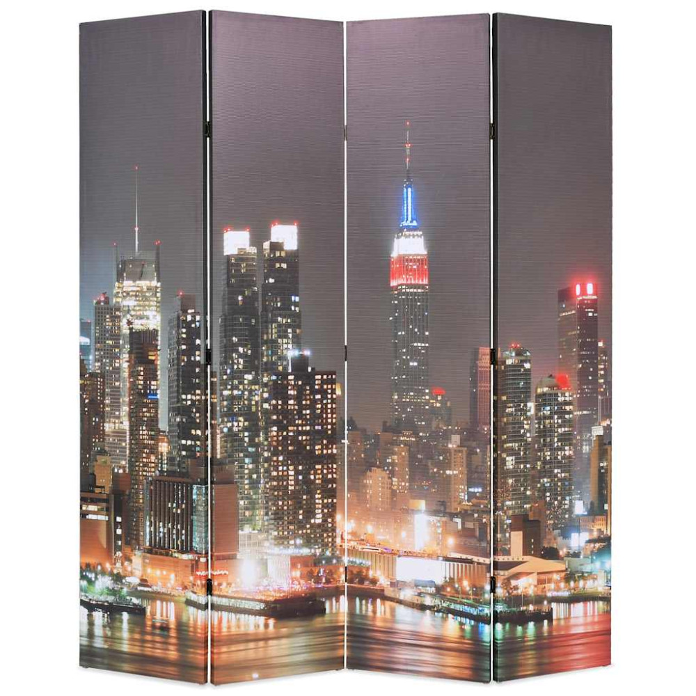Produktbild för Hopfällbar rumsavdelare New York i nattetid 160x170 cm