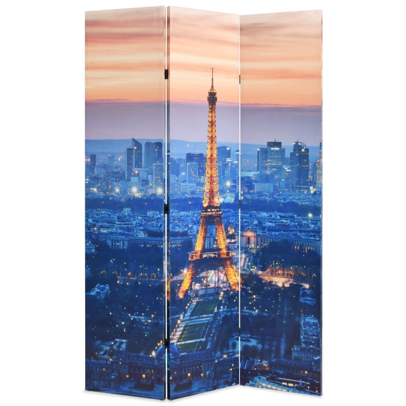 Produktbild för Vikbar rumsavdelare Paris i nattetid 120x170 cm