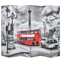 Miniatyr av produktbild för Vikbar rumsavdelare Londonbuss 228x170 cm svart/vit