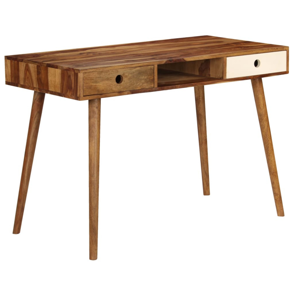 Produktbild för Skrivbord 110x55x76 cm massivt sheshamträ
