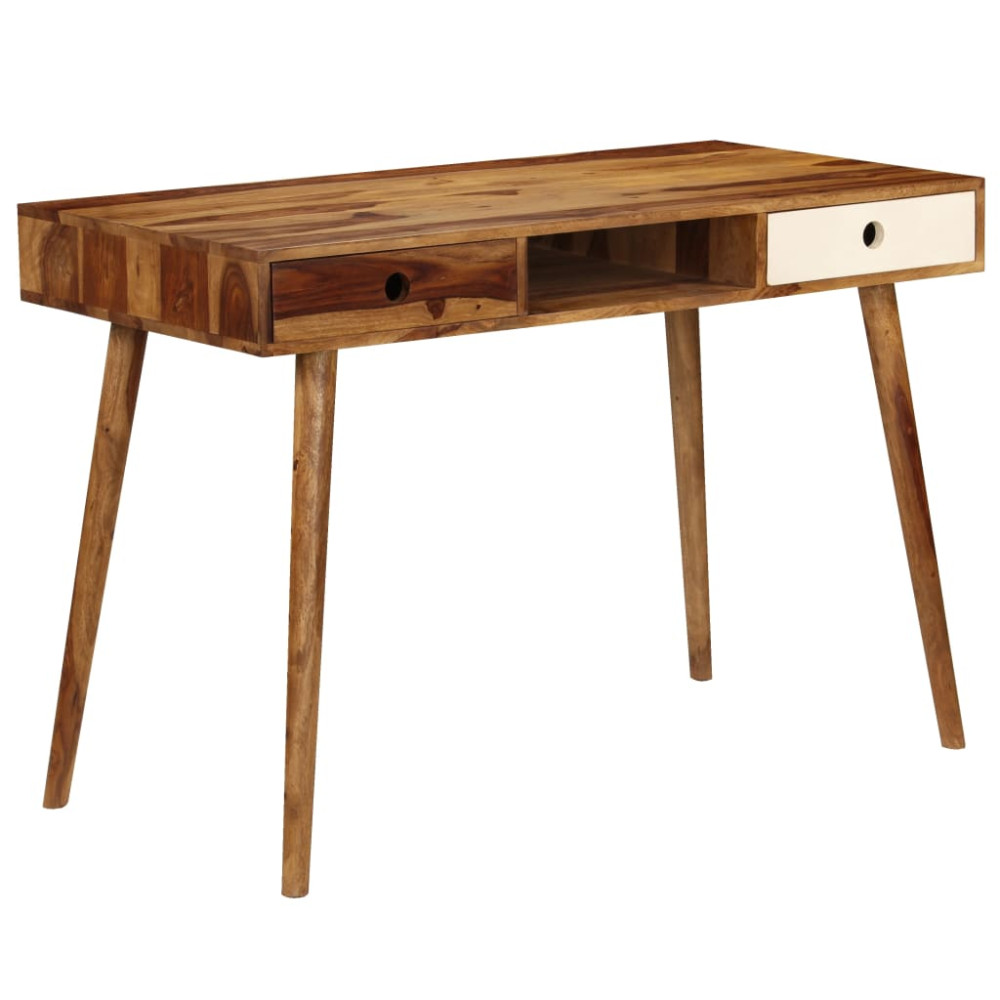 Produktbild för Skrivbord 110x55x76 cm massivt sheshamträ