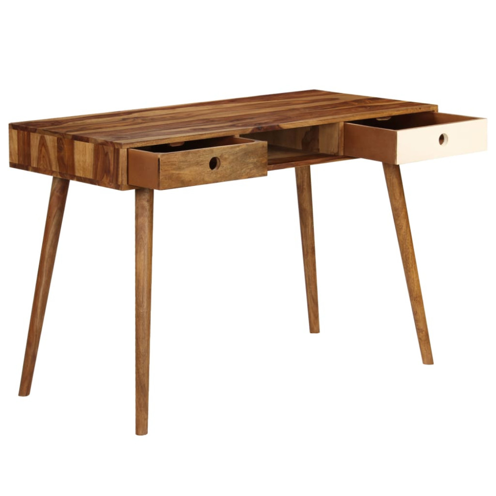 Produktbild för Skrivbord 110x55x76 cm massivt sheshamträ