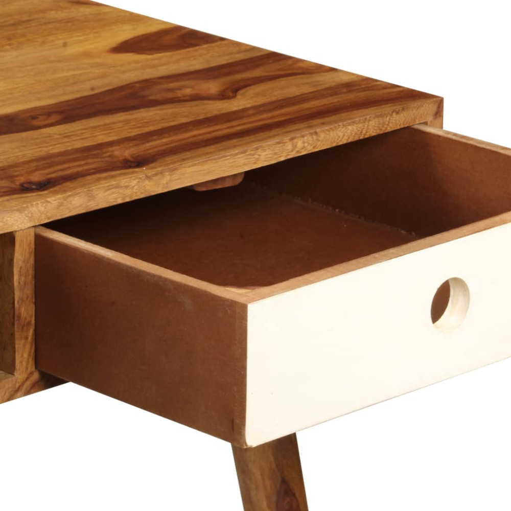 Produktbild för Skrivbord 110x55x76 cm massivt sheshamträ
