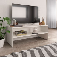 Miniatyr av produktbild för TV-bänk vit 100x40x40 cm konstruerat trä