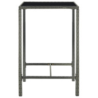 Produktbild för Barbord för trädgård grå 70x70x110 cm konstrotting och glas