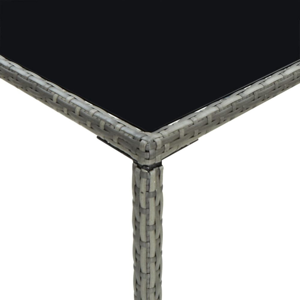 Produktbild för Barbord för trädgård grå 70x70x110 cm konstrotting och glas