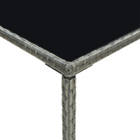 Produktbild för Barbord för trädgård grå 70x70x110 cm konstrotting och glas