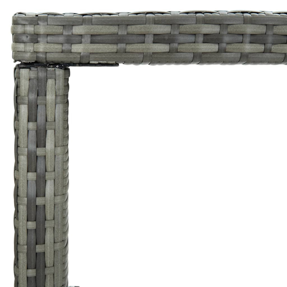 Produktbild för Barbord för trädgård grå 130x60x110 cm konstrotting och glas