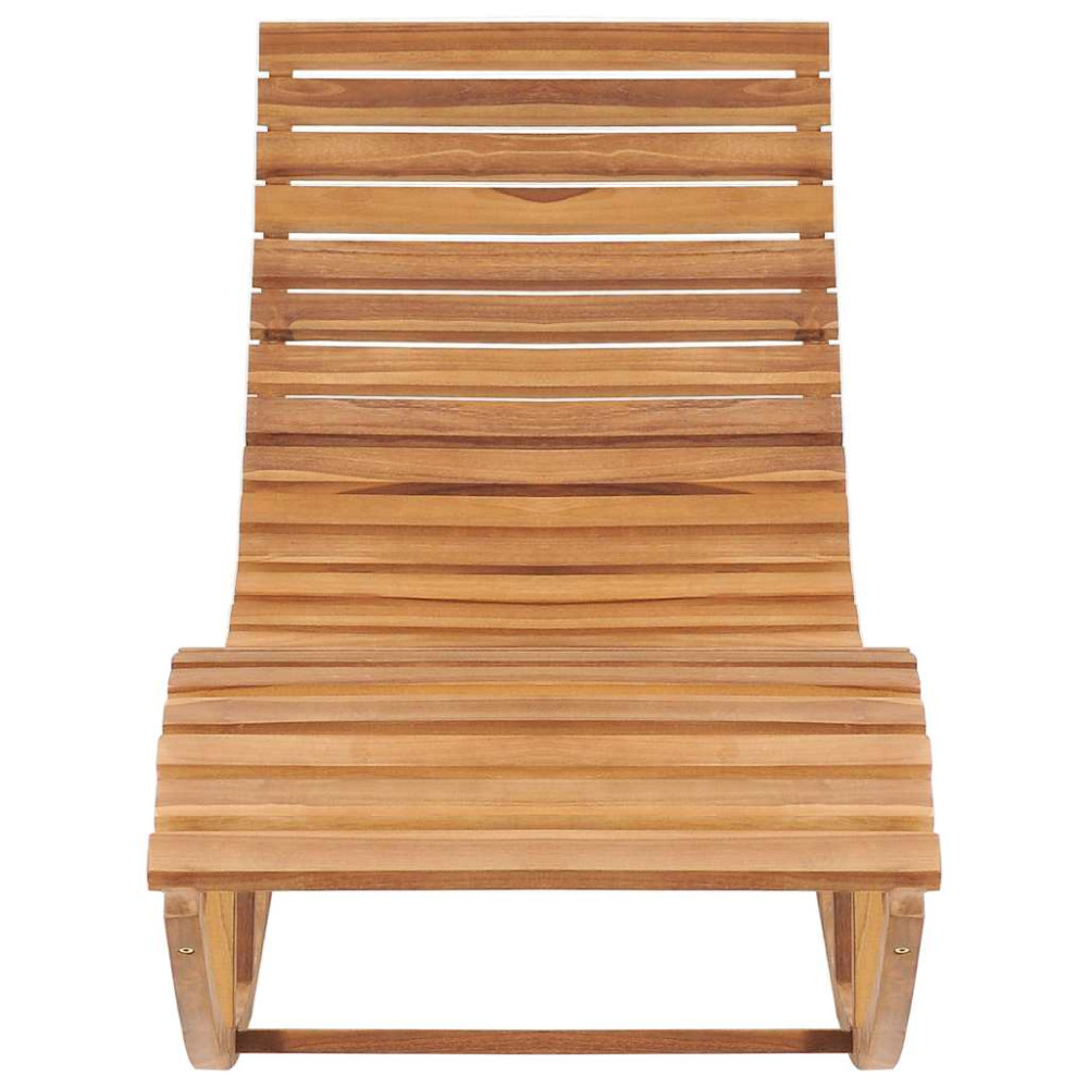 Produktbild för Solsäng med dyna gungdesign massiv teak