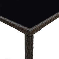 Produktbild för Barbord för trädgård brun 70x70x110 cm konstrotting och glas