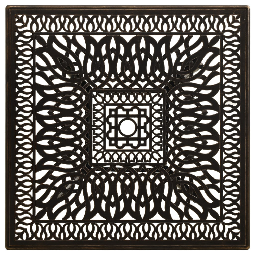 Produktbild för Trädgårdsbord brons 90x90x73 cm gjuten aluminium