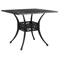 Produktbild för Trädgårdsbord svart 90x90x73 cm gjuten aluminium
