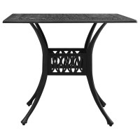 Produktbild för Trädgårdsbord svart 90x90x73 cm gjuten aluminium
