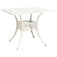 Produktbild för Trädgårdsbord vit 90x90x73 cm gjuten aluminium