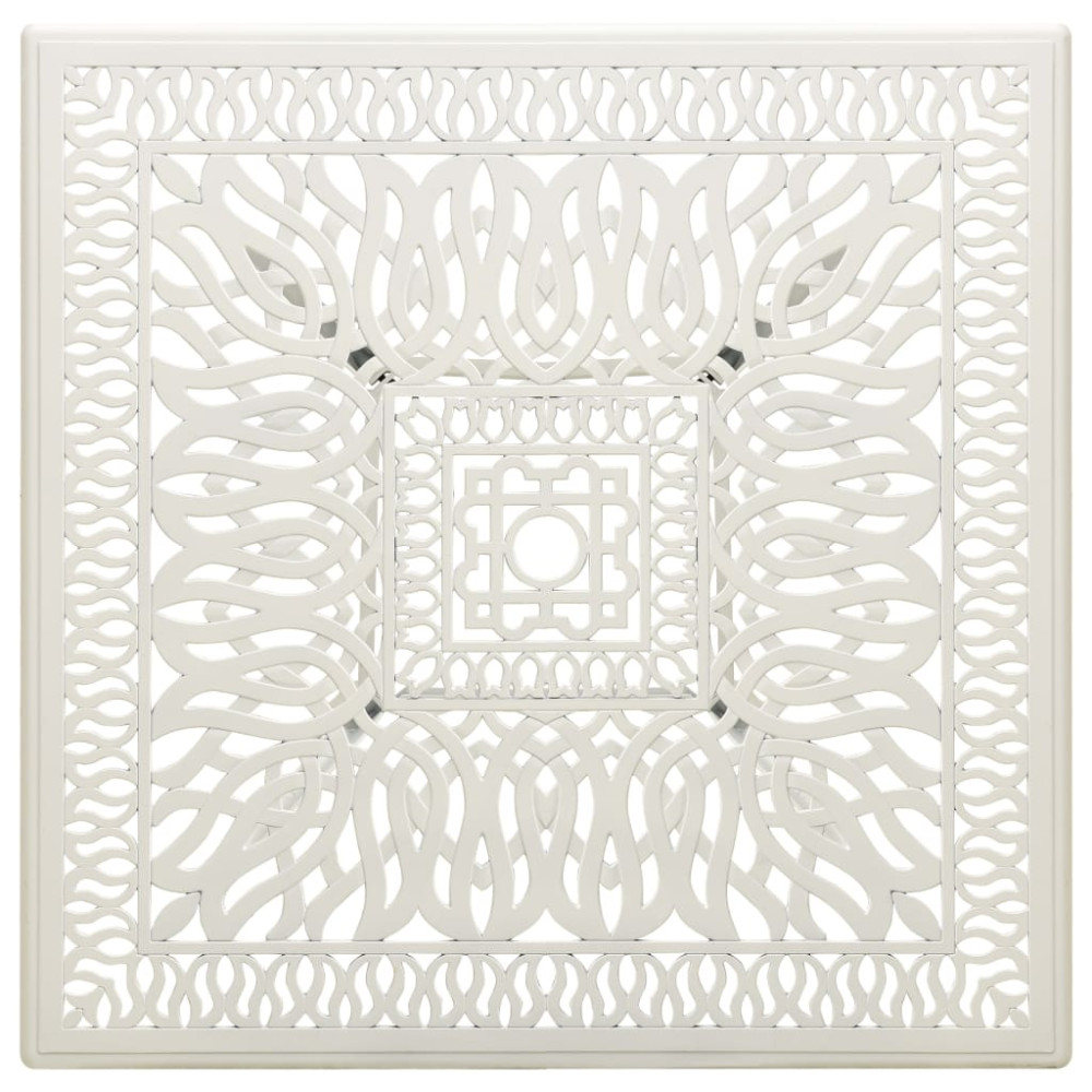 Produktbild för Trädgårdsbord vit 90x90x73 cm gjuten aluminium