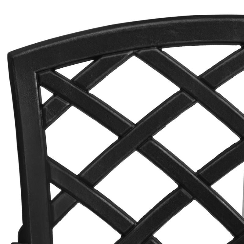 Produktbild för Caféset 3 delar gjuten aluminium svart