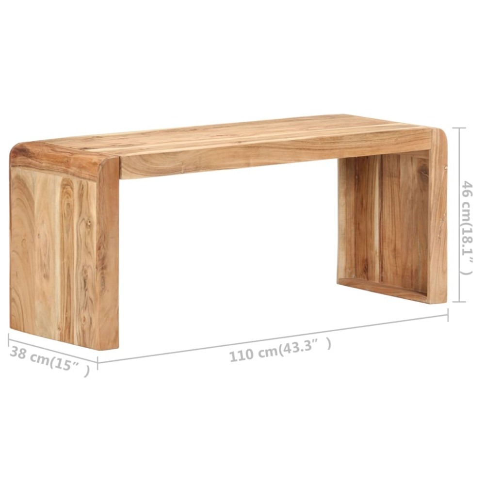 Produktbild för Bänk 110x38x46 cm massivt akaciaträ