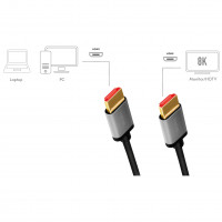 Miniatyr av produktbild för HDMI-kabel Ultra High Speed 8K/60 4K/120Hz 1m