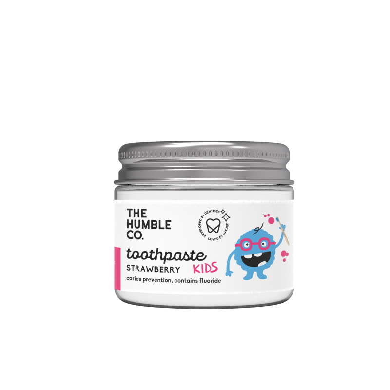 Produktbild för Humble Natural Toothpaste in Jar - Kids Strawberry