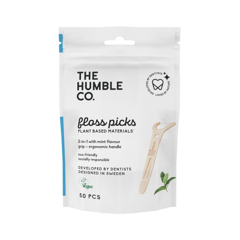 Produktbild för Floss Picks - Grip Handle - Mint (50 pack)