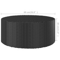 Miniatyr av produktbild för Trädgårdsbord svart 68x68x30 cm konstrotting